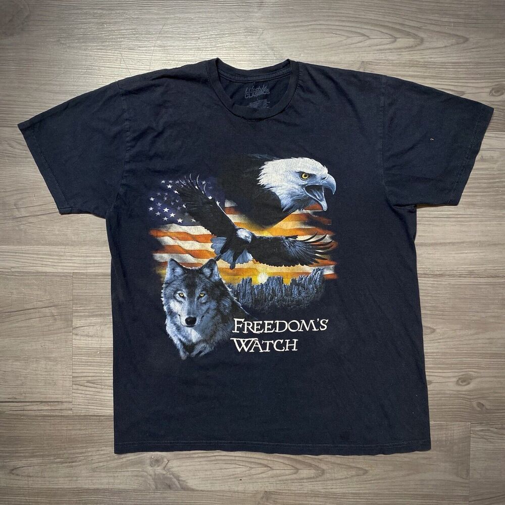Freedom Watch Eagle World Navy Tee - Size L